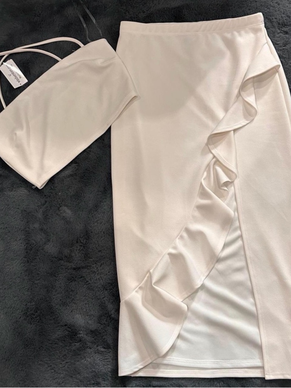 Windsor Cream Two-Piece Ruffle Wrap Set